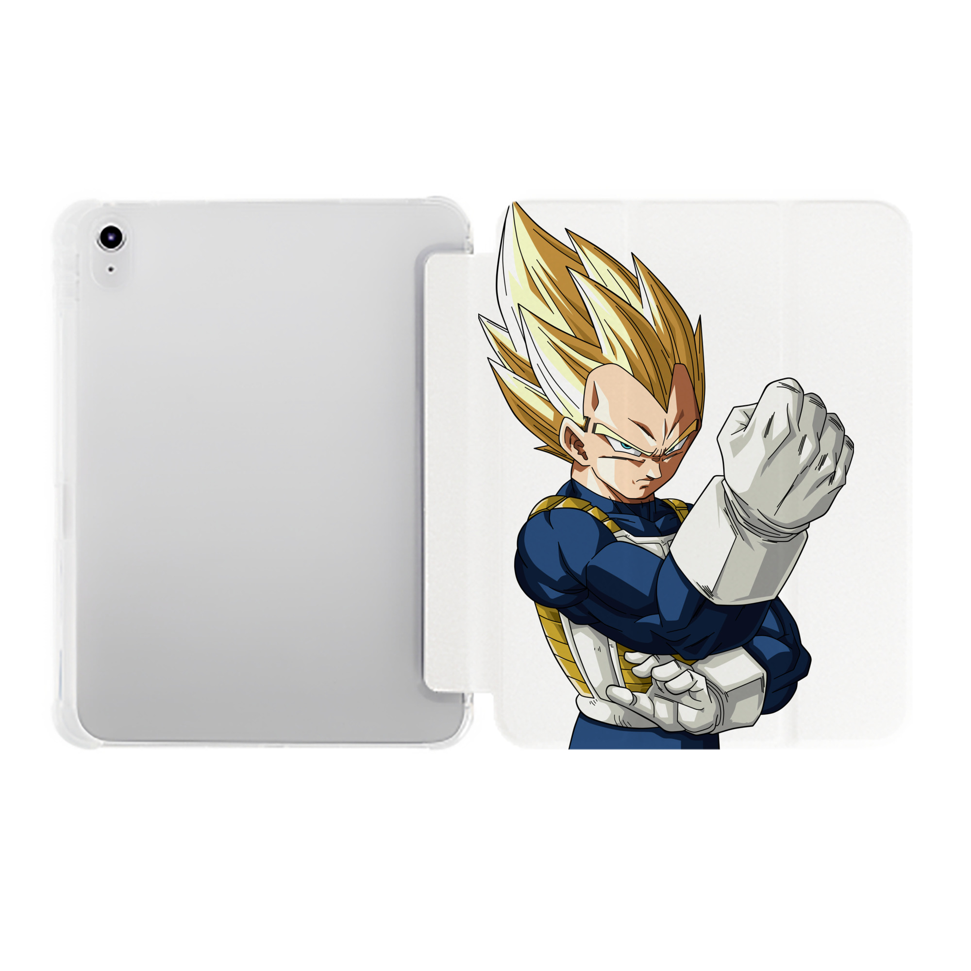 （画像用） ドラゴンボール ベジータ四世（Bejīta Yonsei）DRAGON BALL Vegeta IV IPad ケース ペン収納付き 三つ折りスタンド PUレザー×シリコン 対応機種9.5/10.5/10.9インチ
